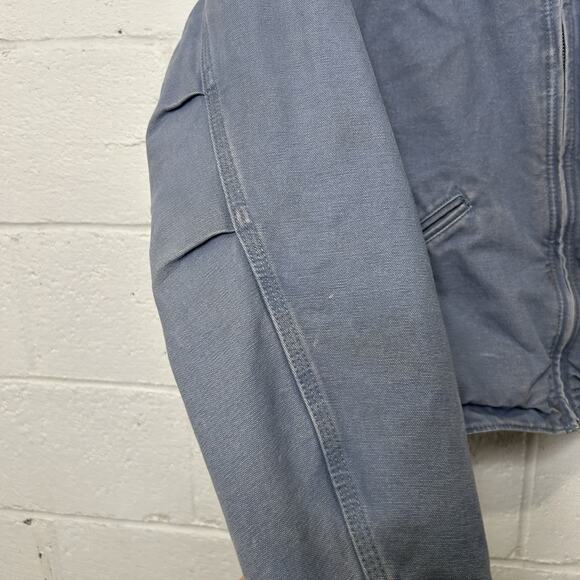 Vintage Carhartt Sherpa Hooded Detroit Jacket “Country Blue” - Picture 7 of 13